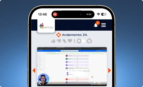 Captura de tela mobile do Curso Power Automate